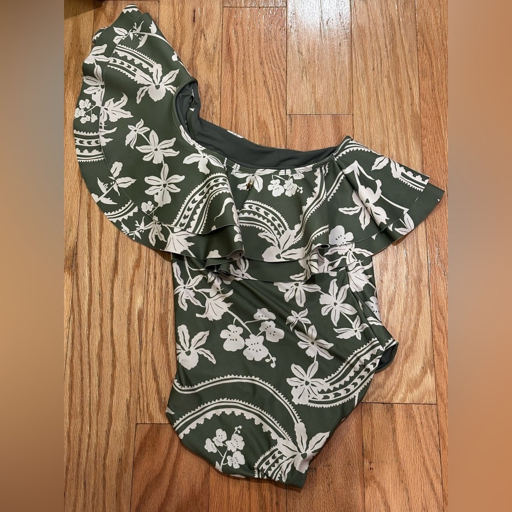 Encantadore Abigail Emerald One Piece One shoulder ruffle - Picture 4 of 7